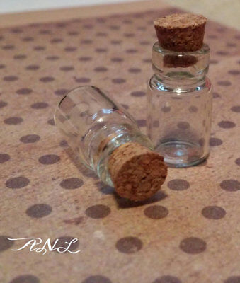 Glass Vials with Cork Halloween Apothecary Bottles Potions Miniature 10pcs - $4.73