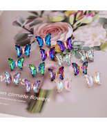 Rainbow Crystal Butterfly Stud Earrings - £6.68 GBP