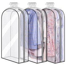 10&quot; Gusseted All Clear Garment Bags, 40&quot; Suit Bags For Closet Storage Hanging Cl - £32.87 GBP