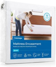 Linenspa Zippered Waterproof Mattress Encasement, Twin, Twin, White - $745.03 MXN