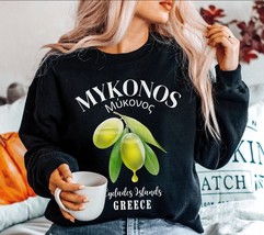 Mykonos Greece Sweatshirt,Vintage Womens Greece Crewneck sweater,Greek Cyclades  - £35.77 GBP