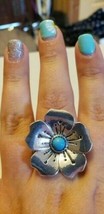 Paparazzi Ring (One Size Fits Most) (New) Boho Blossom Blue - Silver - £4.44 GBP