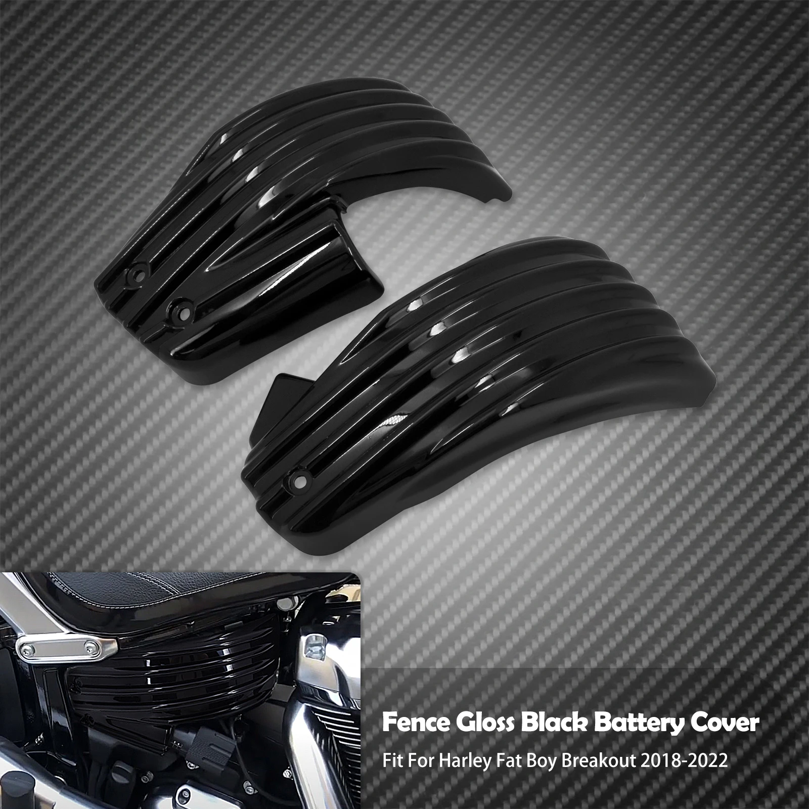 Motorcycle Right Left Side Battery Fairing Fence Cover  Harley Softail Fat Bob B - £208.54 GBP