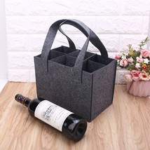 6 Bottle Wine Carrier Tote Reusable Grocery Bags for Travel Camping Picnic - £15.74 GBP