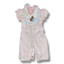 Vintage Beatrix Potter Girl Romper Pink White 3-6m Embroidered Flopsy Bu... - £18.34 GBP