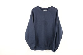 Vintage 90s Streetwear Womens 1X Faded Blank Crewneck Sweatshirt Navy Bl... - $33.62