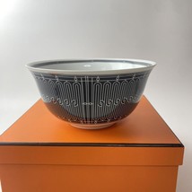 Hermes H Deco Rice Bowl 18 x10 cm porcelain dinner black - £388.33 GBP