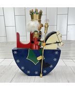 Wooden Nutcracker King on Rocking Horse – Holiday Decor, 12” Hand Painted - €28,79 EUR