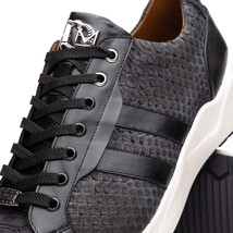 sueded Snake and classic calfskin fashion sneaker Shoes Verona Black image 3