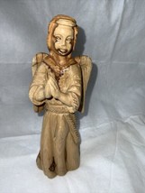 Carved Wooden Angel made in Israel Figurine 7&quot; Tall - $28.70