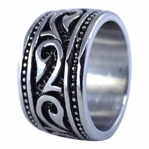 Mens Hawaiian Makau Tribal Hook Ring Hei Matau Band 14.5mm Sizes 5-16 S-Steel - £15.94 GBP