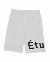 Etudes Tempera Men&#39;s Organic Cotton Logo Shorts in Heather Gray-Size Large - $79.94