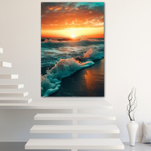 Beach Sunset Canvas Painting Wall Art Poster Landscape Canvas Print Picture - £10.56 GBP+