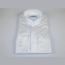 Mens CEREMONIA Pastor Shirt 100% Cotton Turkey Banded Collar #stn 13 hyk White image 4