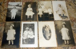 Pretty Little Girls (8) Eight Pre-1920 RPPC Real Photo Postcards Group Lot - £13.98 GBP