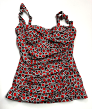 Upstream Womens Tankini Swimsuit Polka Dot Orange size 10 tummy control - $16.00