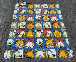 Vintage Garfield Cat Nap Fleece Blanket Throw with Own Carry Bag Built On  - £29.37 GBP