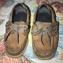 Toddler Boy&#39;s 7M US 23.5 EU Sperry Lanyard Shoes Boat Topsiders Camel Tan Brown - £11.53 GBP