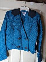 Susan Apple size 8 ladies business jacket green and black plaid - $99.00