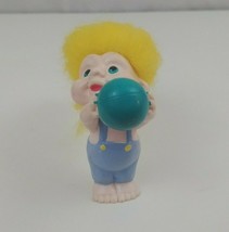 Vintage 1991 Applause Magic Trolls Babies With Blue Ball & Yellow Hair 3" Doll  - $12.60