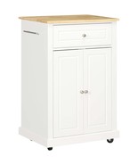 Rolling Kitchen Island Cart w/ Drawer &amp; Shelves - Cream White - $251.99