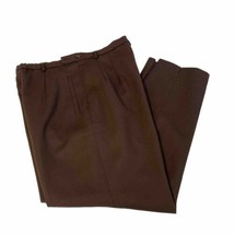 Vintage Pendleton Pants Womens Sz 14 Trousers 100% Wool Brown Side Zip P... - $19.88