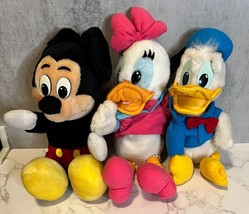 VTG Lot of (3) Walt Disney World Plush- Mickey Donald Daisy 10&quot; - $19.34