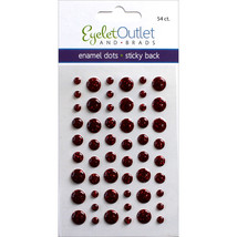 Eyelet Outlet Adhesive-Back Enamel Dots 54/Pkg-Glitter Red - £11.47 GBP