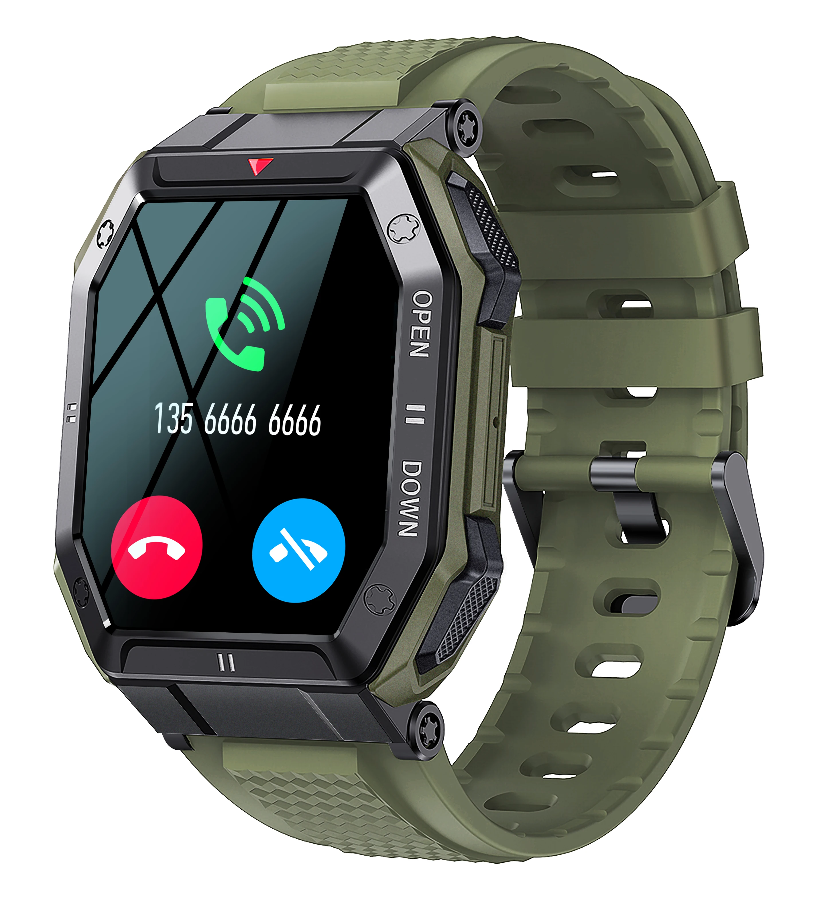 K55 Military Smart Watch Men 1.85inch Bluetooth Call 350mAh 24H Healthy ... - $49.48
