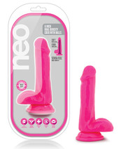 Blush Neo 6&quot; Dual Density Cock W/balls - Neon Pink - £20.83 GBP+