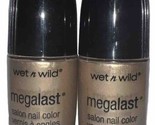 Pack Of 2 Wet n Wild Megalast Salon Nail Color Gold (Wide Brush/New) - £9.51 GBP