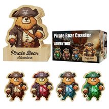 Pirate Bamboo Coasters Set with Holder Rustic Home Decor 6pcs - $97.18 MXN Pirate Bamboo Coasters Set with Holder Rustic Home Decor 6pcs - $97.18 MXN