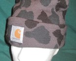 Vintage CARHARTT Camouflage Camo Beanie Toque One size  - £23.98 GBP