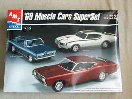 FACTORY SEALED AMT/Ertl &#39;69 Muscle Cars SuperSet Torino/Hurst/Barracuda ... - £67.62 GBP