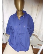 American Sweetheart SS Medium Button-Up Top in Blue - NEW! - £6.22 GBP