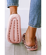 Pink Leopard Print Thick Sole Slip On Slippers - $15.50 CAD