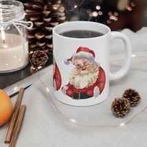 Vintage Santa Claus Ceramic Mug, Christmas Coffee Cup, Holiday Drinkware, Cute G - $13.19