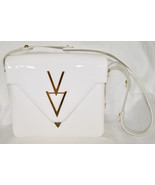 VINTAGE “ELEGANCE BY LISA” BRIGHT-WHITE PATENT LEATHER PURSE- ARTICULATE... - $8.91