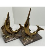 Vintage PM Craftsman Bronze Sailfish Bookends Vintage Library Nautical 8... - $32.71