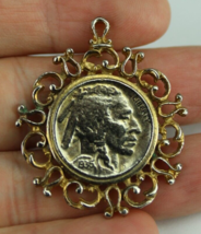 vintage 1936 Buffalo Nickel Indian Head Pendant ESTATE SALE. - £19.60 GBP