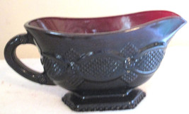 Avon 1876 Cape Cod Ruby Red Glass Gravy Boat BOWL DISH Footed Sauce - $320.81 MXN