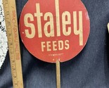 Rare Vintage 1950&#39;s STALEY FEEDS Advertising Hand Fan Kansas City Missouri - £11.90 GBP