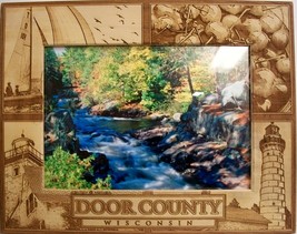 Door County Wisconsin Montage Laser Engraved Wood Picture Frame (5 x 7) - £23.27 GBP