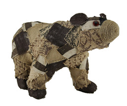 Zeckos Patches the Recycled Burlap Bear Decorative Statue - £17.09 GBP