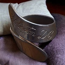 Vintage Washington D.C. Ring Size 7 U.S. Silvertone  Spoon Souvenir  - £23.89 GBP