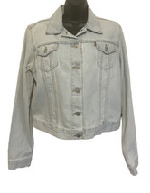 Levi&#39;s Trucker Jeans Jacket Women Denim Size Large Light Wash Metal Buttons - £19.36 GBP