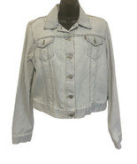 Levi&#39;s Trucker Jeans Jacket Women Denim Size Large Light Wash Metal Buttons - £19.37 GBP