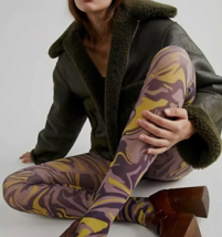 Free People Pattern Pantyhose Tights Purple / Olive One Size - $373.07 MXN