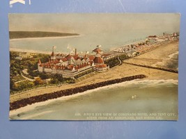 Vtg Postcard Birds Eye View Coronado Hotel By Aeroplane, San Diego, California, - $4.49