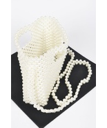 Hand Made Faux Pearl Bead Crossbody Bag (Cream) - $49.03 CAD